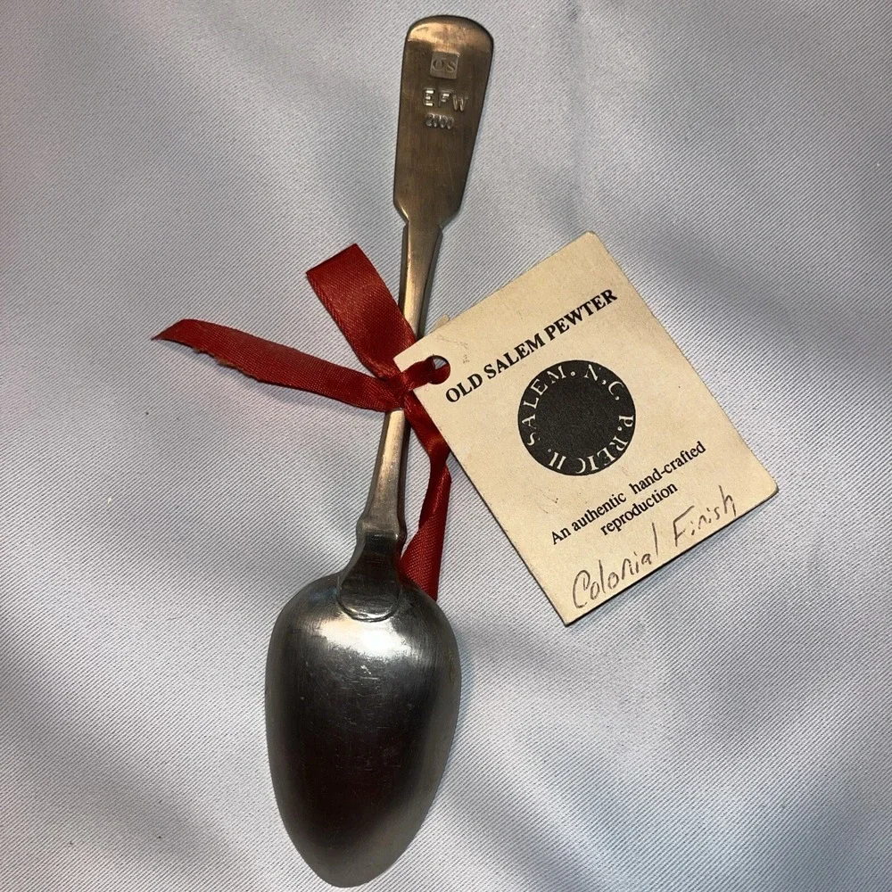 Vintage Old Salem Pewter Spoon‎ Handmade 2000 Earl Williams , Federal Spoon